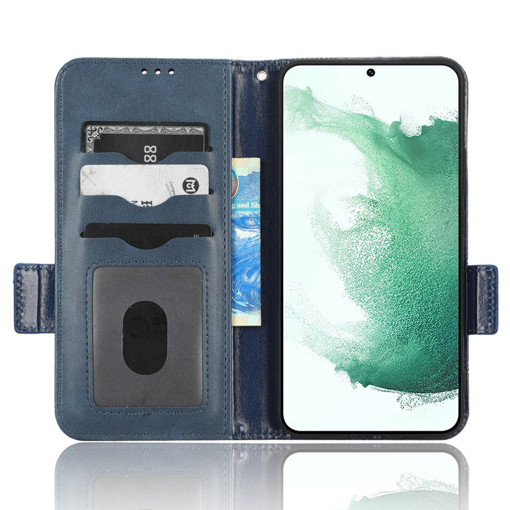 For Samsung Galaxy S23 Cell Phone Case Imprinted Triangle Pattern Phone Cover PU Leather Wallet with Wrist Strap For Samsung Galaxy S23 Cell Phone Case Imprinted Triangle Pattern Phone Cover PU Leather Wallet with Wrist Strap